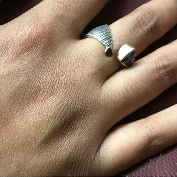 Sterling Silver 14K YG Tanzanite Ring Size 6.5 - Picture 7 of 15